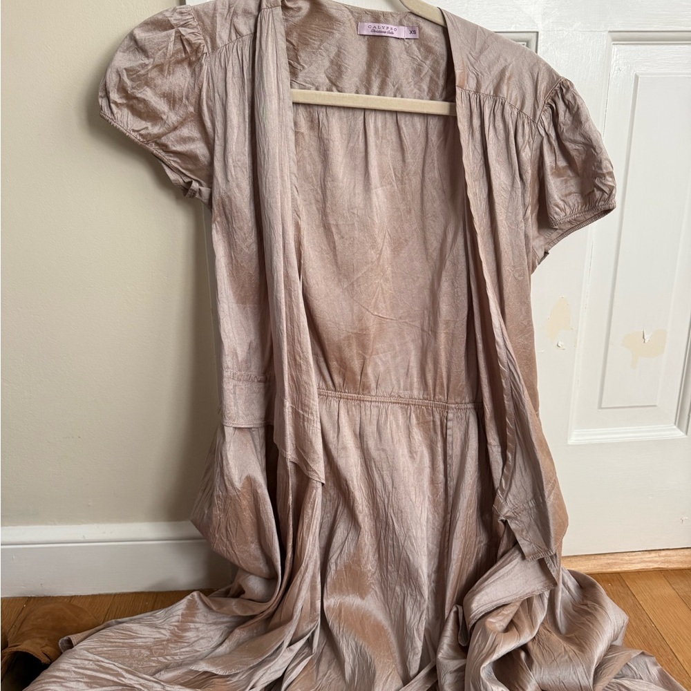 Calypso St. Barth Shimmering Tan Maxi Dress